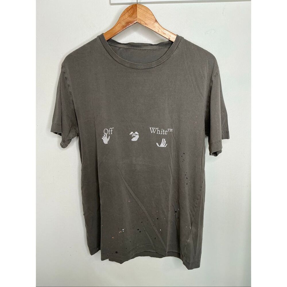 Off-White Vintage Paint Short Sleeve Shirt | Medium in Gray